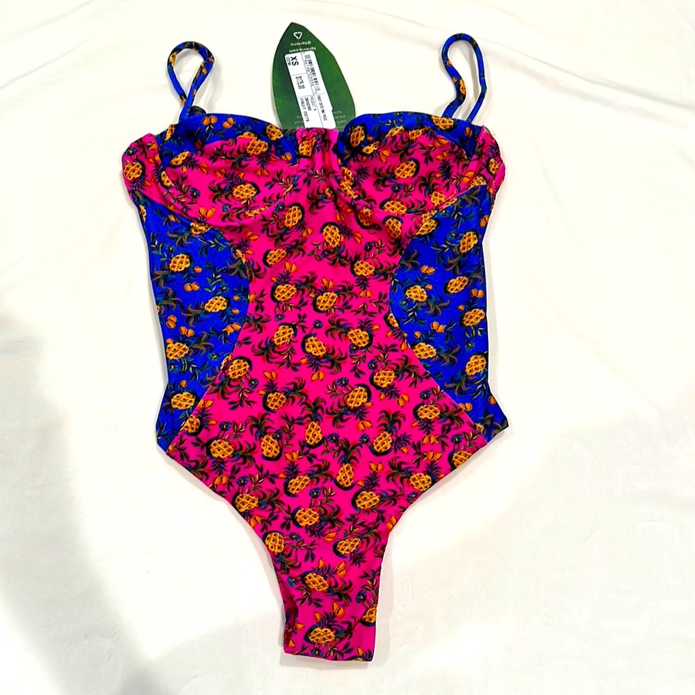 NWT Farm Rio “fruit dots” one piece. Size XS.